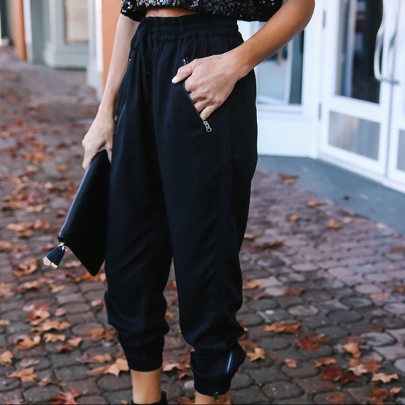 LAST‼️Lizzie Pocketed Joggers-Black - Picture 3 of 8